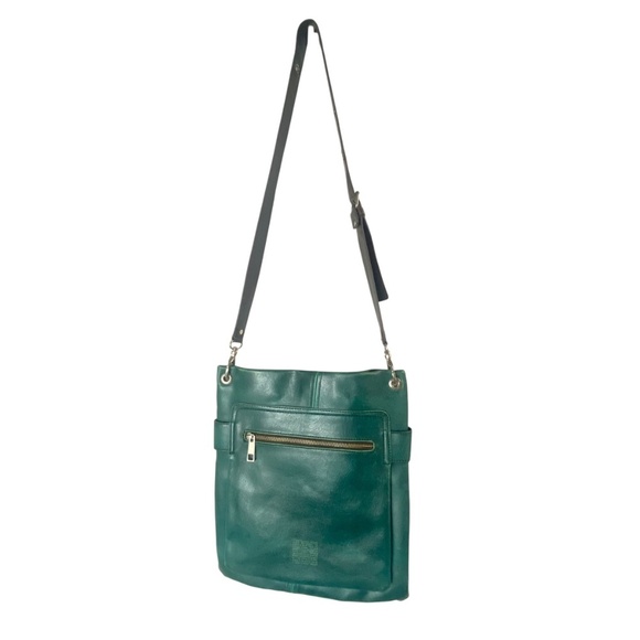 MATT & NAT Oversized Messenger Crossbody Shoulder bag Vegan Leather in Green - Picture 2 of 7